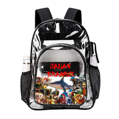 Italian Brainrot Tralalelo Transparent backpack