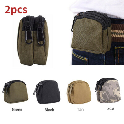 2pcs Bolsa De Cartera Táctica Moneda Militar Portátil De Cintura Al Aire Libre