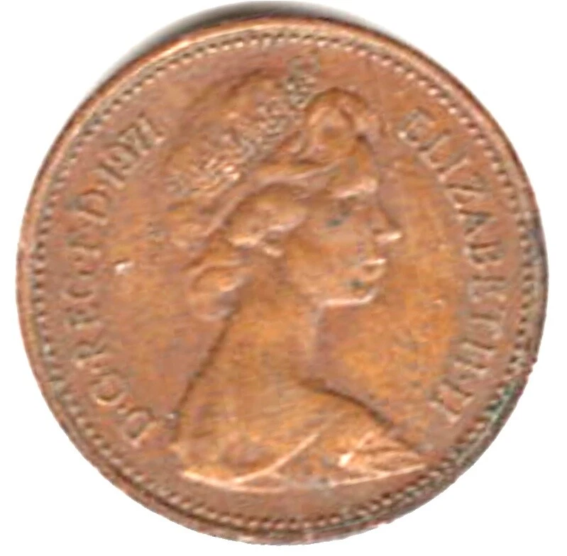 Monedas de bronce 1971 Reino Unido