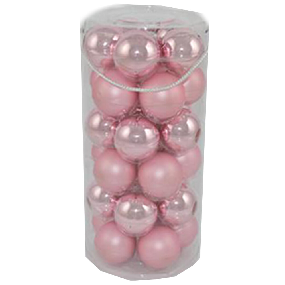 30 palline a sfera in vetro soffiato in rosa cm6 decorazione per albero di natal