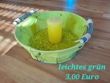 Korb inkl Kerze und Steinchen, Kerzenständer ....Leichtes Grün