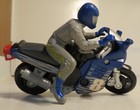 Vintage Hot Wheels Friction Plastic Motorcycle with Stunt Rider 2002 Mattel 5.5"