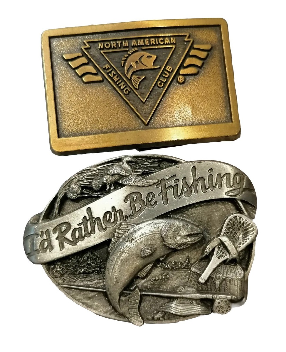 Siskiyou Buckle Co. “I'd Rather Be Fishing” & North American Fishing Belt Buckle