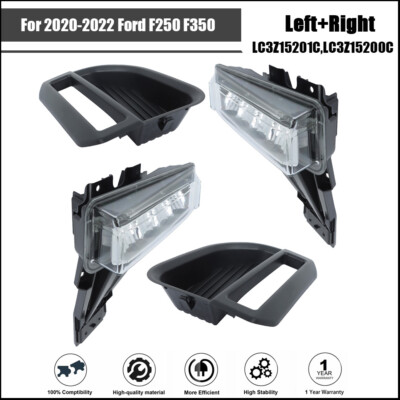For 2020-2022 Ford F250 F350 Front Fog Lights w/Wiring Harness+Frame LED LH+RH