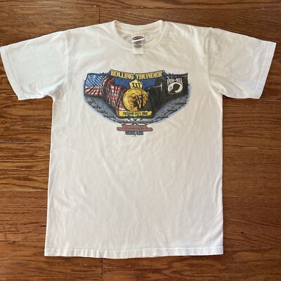 Harley Davidson Rolling Thunder Sz M T Shirt 2 Sided Graphics 2012 Washington DC