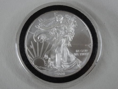 2008 American Silver Eagle Uncirculated 1 Troy Ounce .999 Fine w/ Capsule