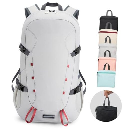 Hiking Backpack,Travel Backpacks for Men Women,Water Resistant 40L Light Gray-image