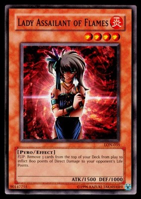 Lady Assailant of Flames - LON-035 LP Labyrinth of Nightmare Yu-Gi-Oh