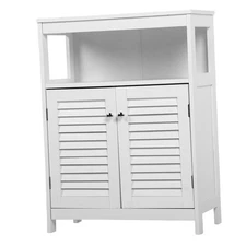 Bathroom Vanity Cabinet Storage Water Proof Wooden Freestanding Cabinet White
