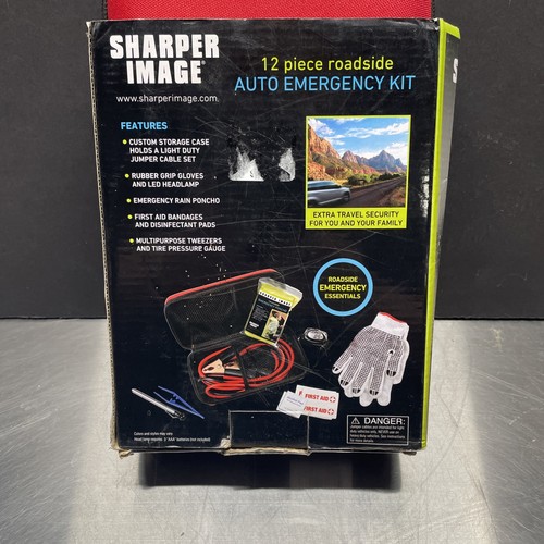 Sharper Image Roadside Auto Emergency Kit 12 Piece With Jumper Cables Gloves New - Zdjęcie 2 z 4