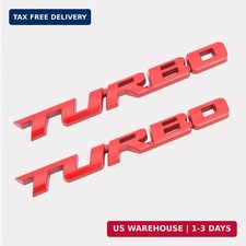 2pcspair 3d Turbo Metal Decal Car Side Fender Rear Trunk Emblem Badge Sticker D