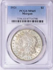 1921 Silver Morgan Dollar, PCGS MS65