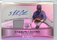2010 Bowman Platinum Relic Refractor 454/740 Starlin Castro #PAR-SC Auto h3a