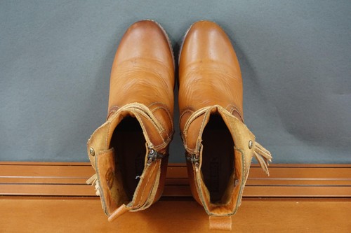 Pikolinos Boots Womens Size 37 Brown Leather Ankle Western Tassel Zip Block Heel - Picture 8 of 11