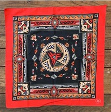 Vintage Native American Symbols black red Bandana