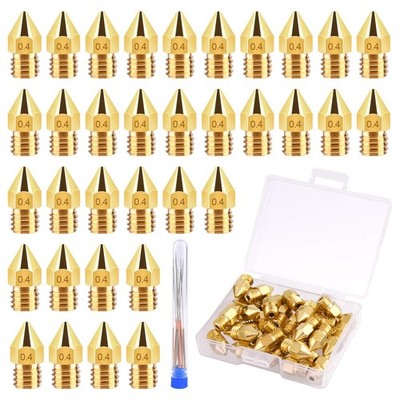TUPARKA 40Pcs 0.4mm Ender 3 Nozzle Kit 3D Printer Nozzles MK8 40pcs-0.4mm 