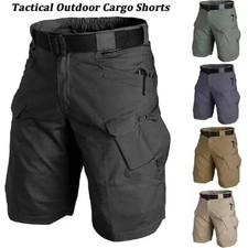 Summer Outdoor Tactical Cargo Shorts for Men - Waterproof, Multi-Pocket, Plus