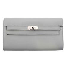 Hermes Kelly To Go W Stamp 2024 Long Wallet Evercolor Blue Glacier
