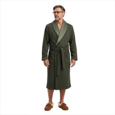 UGG ROBINSON VOLCANO OLIVE COTTON FLEECE CLASSIC SOFT MEN'S ROBE SIZE M/L NEW