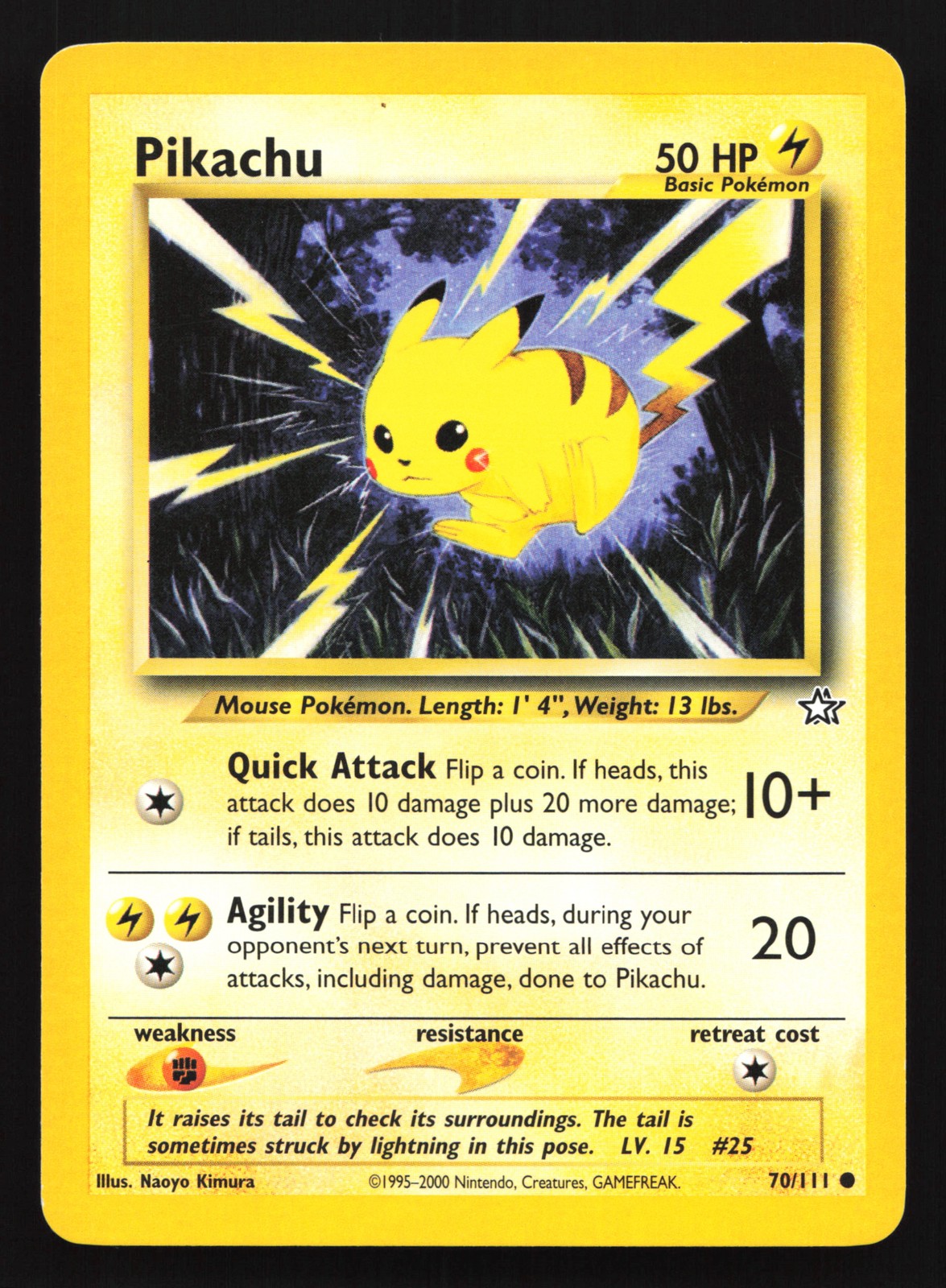 Pikachu 70/111 Neo Genesis Common Pokemon Card