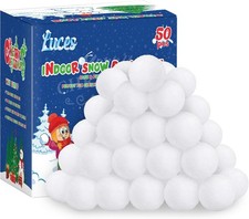 Luces 50 PCS Fake Snow Balls, Soft Snow Ball for Fight Indoor, Plush Winter Figh