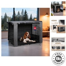 42" Dog Crate Cover - Perfect Fit, Breathable  Efficient - Grey Shade