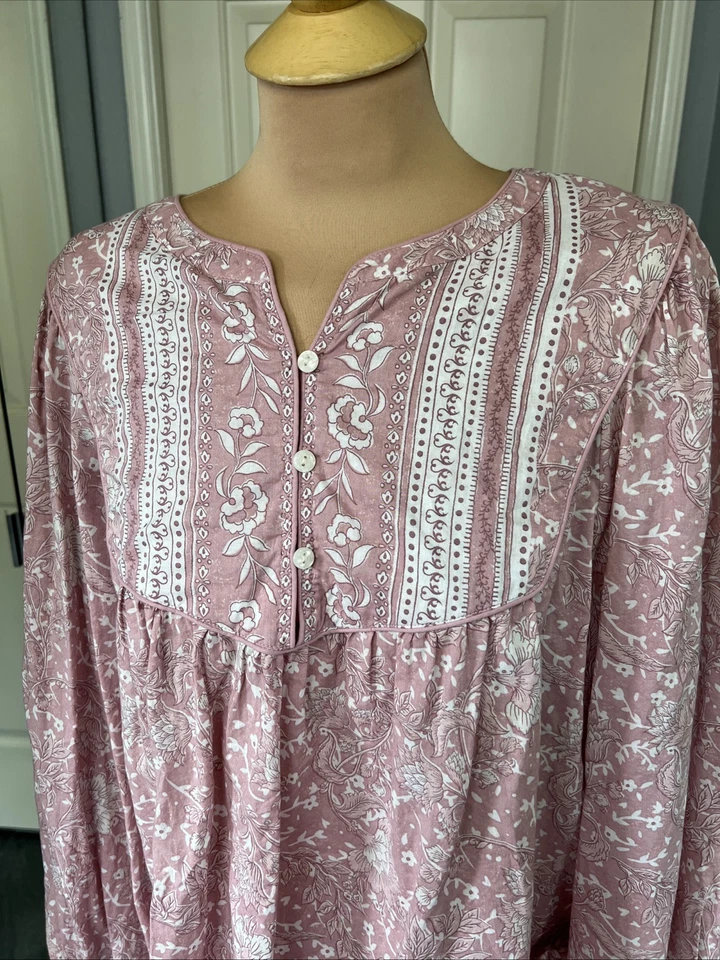 Top Popover Floral C&C California Para Mujer Talla XL Pradera Granja Campesino Boho Foto 2 de 4