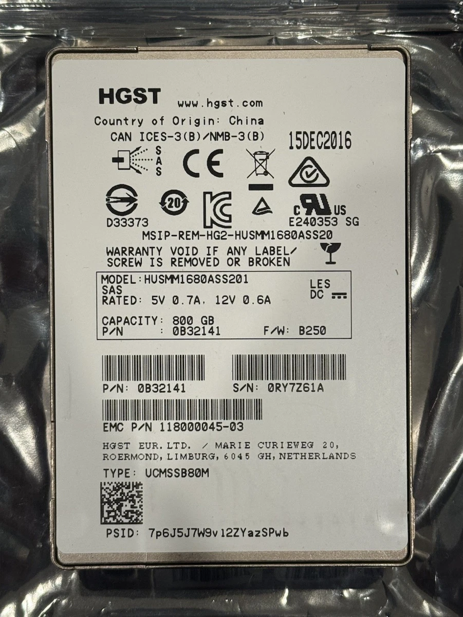 HGST SAS 800 GB Storage Capacity Solid State Drives for sale | eBay