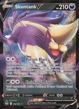 Skuntank V 108/195 Holo V Rare Silver Tempest Pokemon Near Mint