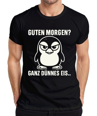 Good Morning? Very Thin Ice Cream Today.. Penguin Funny Morning Gump Men's T-Shirt