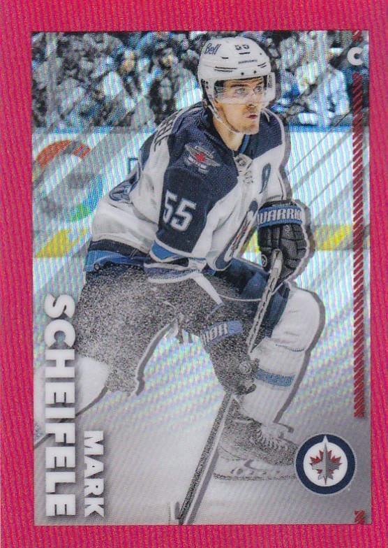 2022-23 TOPPS CHROME NHL STICKER #535 MARK SCHEIFELE SSP RED /5 MADE-JETS