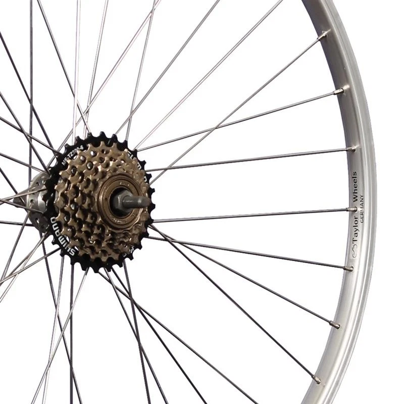 28 Zoll Fahrrad Laufrad Hinterrad Aluminiumfelge mit 6 fach Schraubkranz silber - Bild 2 von 4