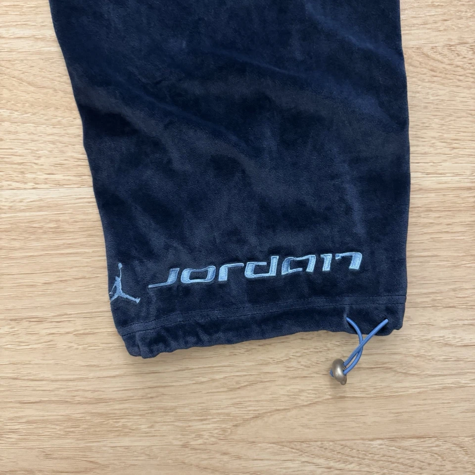 Talla M - Pantalones deportivos holgados vintage Air Jordan azul terciopelo terciopelo (usados) Y2K Foto 4 de 4