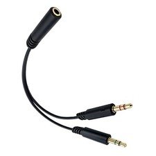 SPTSSWET 3.5mm Female to Dual Male Headphone Splitter for Computer Black