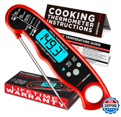 Alpha Grillers Instant Read Meat Thermometer - Digital Food Cooking BBQ