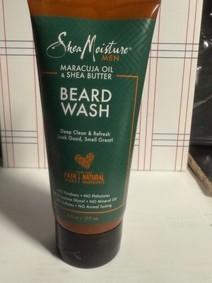 SHEA MOISTURE Men Beard Wash, Maracuja Oil & Shea Butter, 6 fl oz /177 ml SEALED