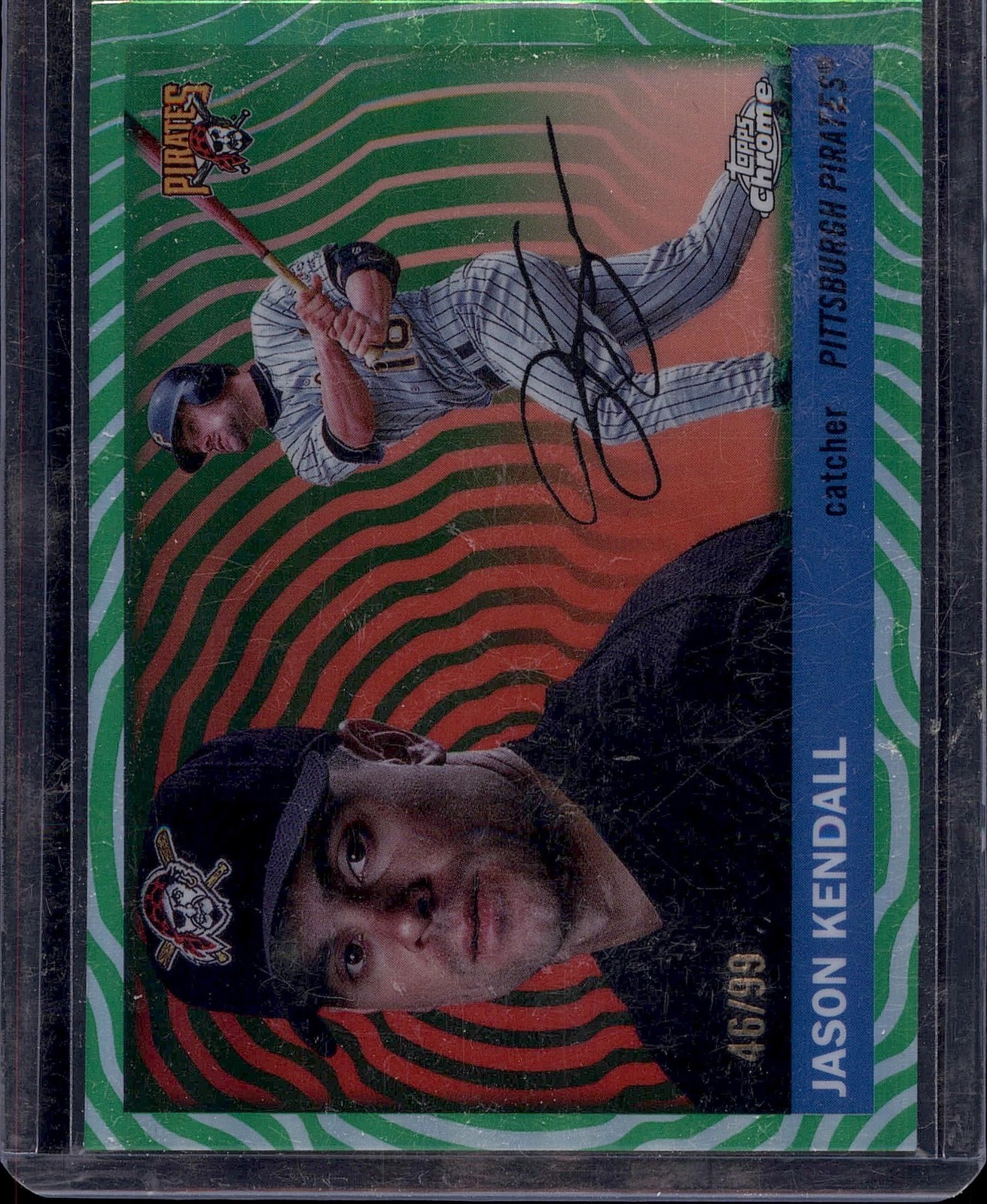 2025 Topps Chrome Platinum #446 Jason Kendall Green Vibrations Refractors #/99