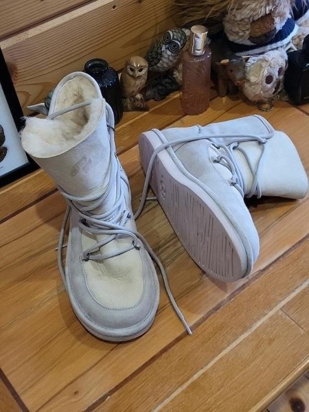Women UGG Boots Beige Suede 38 #5U9Z
