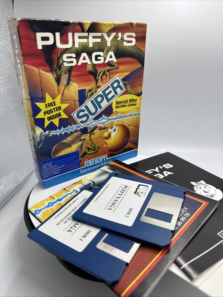 Atari St, Puffy‘s Saga, Rarität, Ubi Soft Komplett, Inkl.Poster, Box Set, OVP