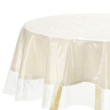 54 Inch Clear Plastic Tablecloth Round Vinyl Table Cover Protector