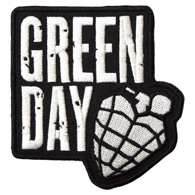 Green Day Patch · Grenade Stacked Logo · Band Aufnäher · Offizieller Merch