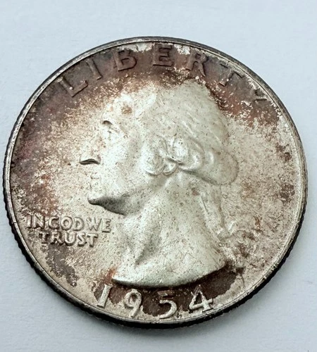 1954-P Toned Washington Quarter 25c VF VERY FINE CONDITION 90% Silver #2640