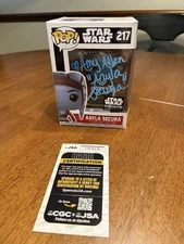Autographed  Amy Allen signed Star Wars Aayla Secura Funko JSA