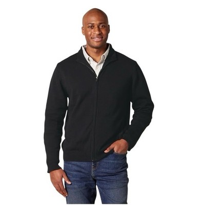 Amazon Essentials Men s Full Zip Knit Sweater Mock Neck Small Cotton Black Work 