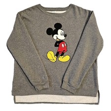 Disney Mickey Mouse Crewneck Sweater XL Pullover LT Charcoal Heather Gray