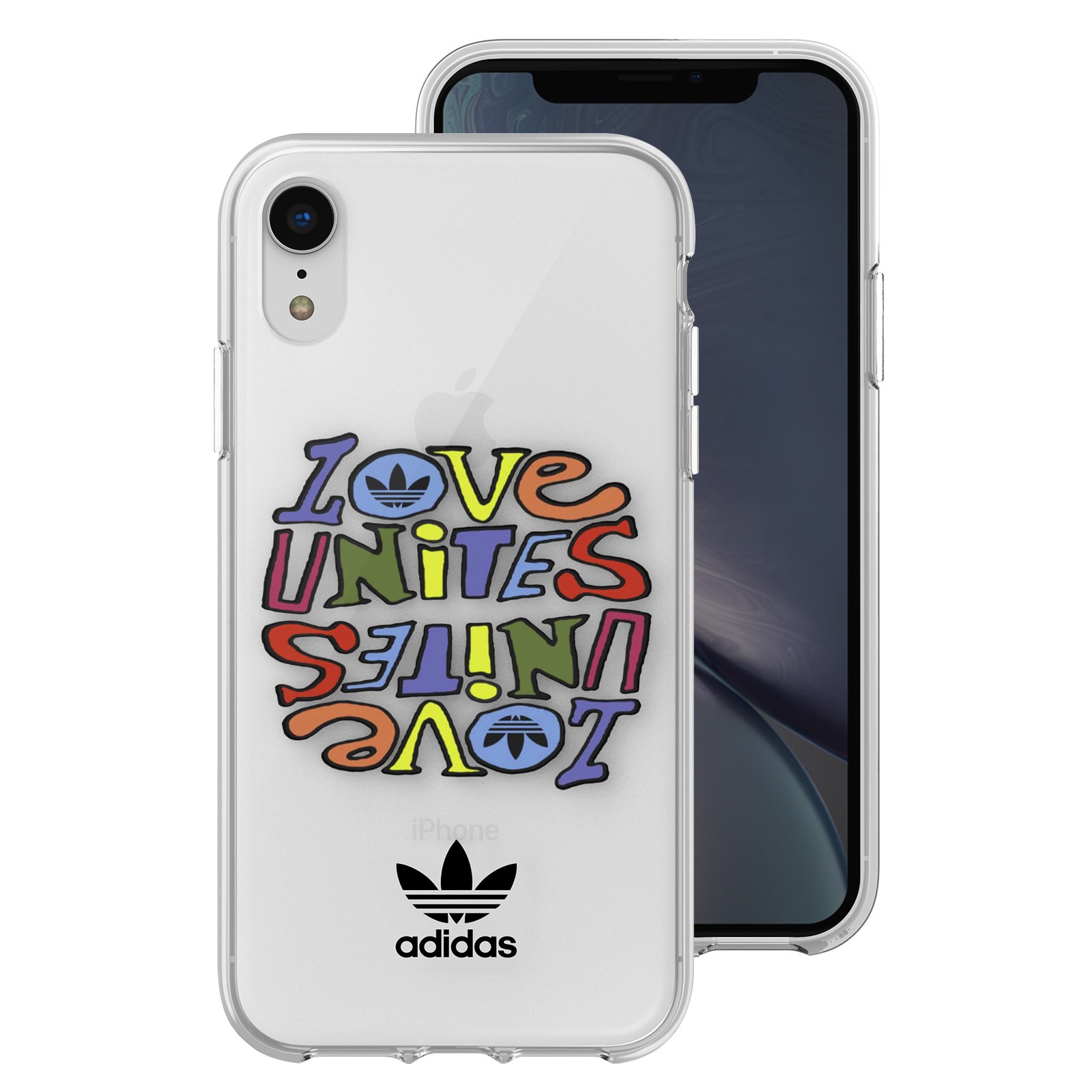 Coque iPhone XR silicone Pride Love Unites housse de protection flexible multicolore