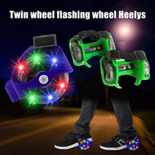 Roller Skates Wheels Two-wheeled Adjustable Pvc Tricolor Luminous Heel Shoes New
