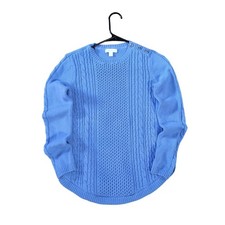 Vintage 90s Charter Club Knitted Sweater Women's Size Petite Small Blue Preppy