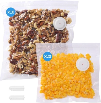 "Chef Preserve Reusable Vacuum Sealer 30 20p 8""X8"" + 10p 10""X11"", Transparen