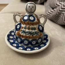 BUNZLAUER Keramik Polen Glocke  Deckeldose  TOP Zustand